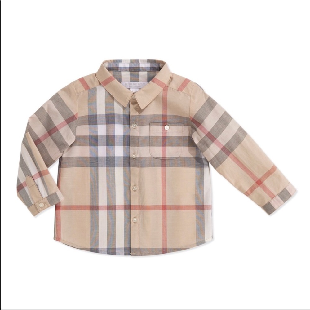 Burberry Children Trauls Pale Check Shirt/ Size 3m
